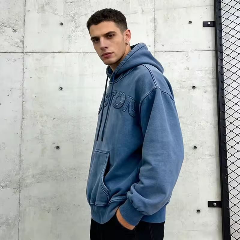 Zipper Distressed Hoodies Men