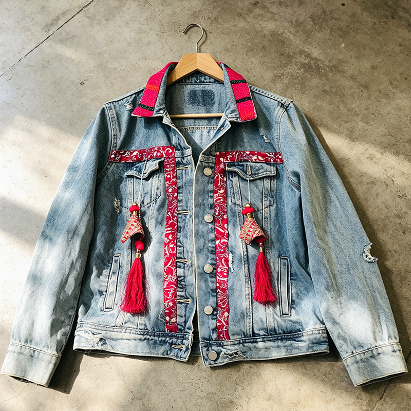 Fringed denim jacket