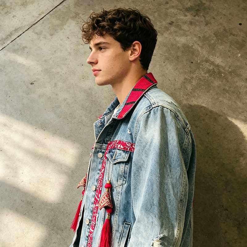 Fringed denim jacket