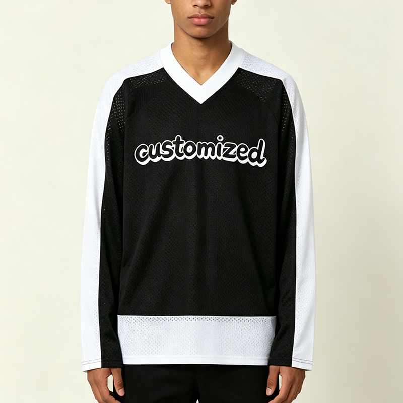 Mesh long sleeve T-shirt