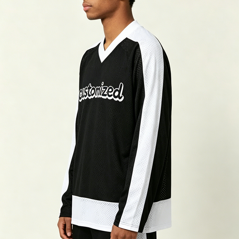 Mesh long sleeve T-shirt