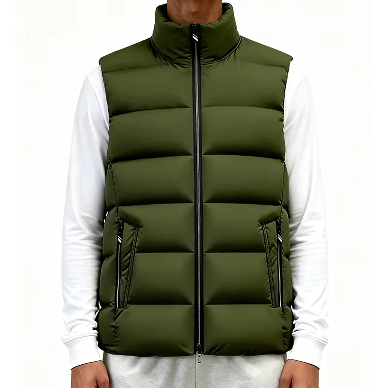 Winter Puffer Vest Zip-Up Sleeveless Jacket
