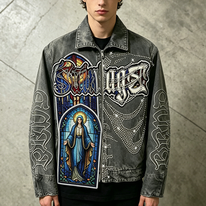 Gothic Rhinestone Stained Glass Jacket