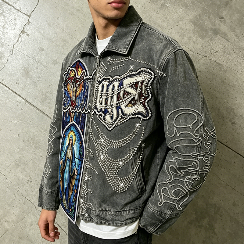 Gothic Rhinestone Stained Glass Jacket