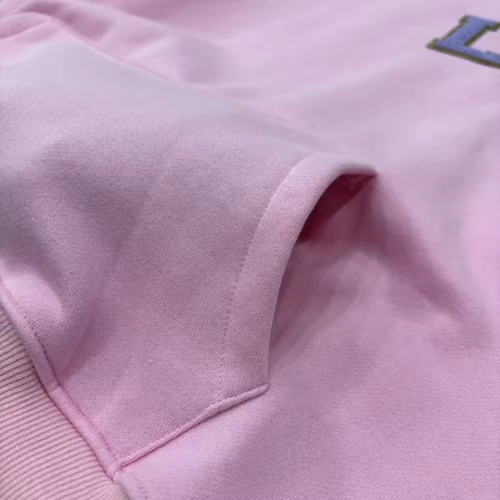 Stylish Pink Hoodie with Embroidery Logo for Casual Wear