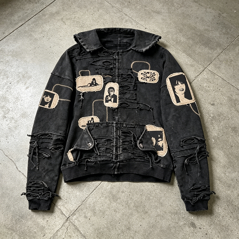 Canvas Patch Denim Jacket