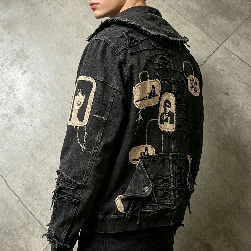 Canvas Patch Denim Jacket