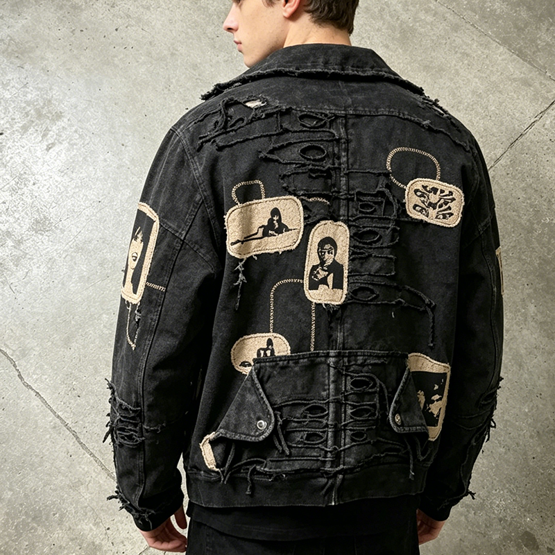 Canvas Patch Denim Jacket