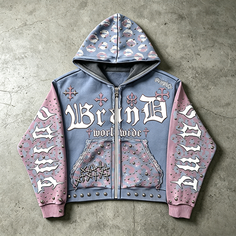 Y2K Rhinestone Studded  Hoodie