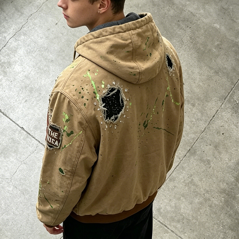 Canvas Rhinestone Jacket