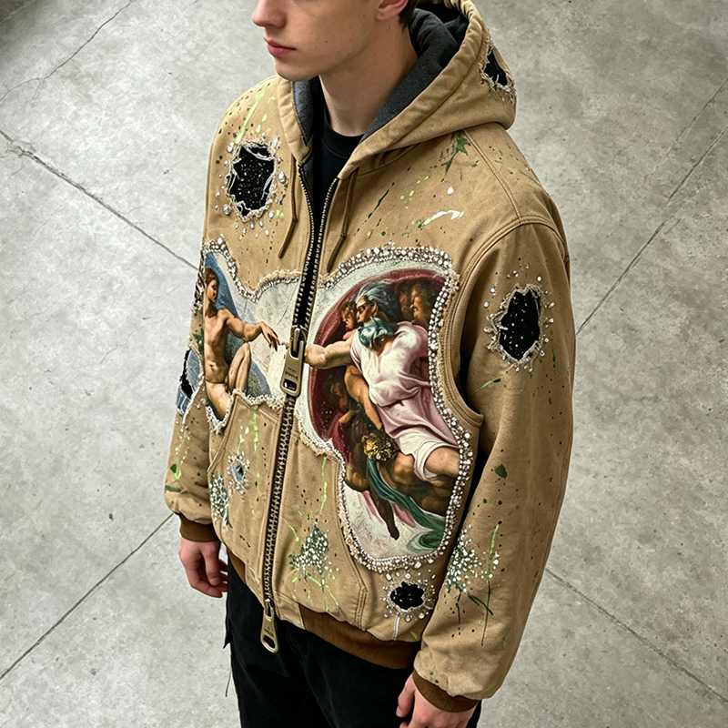 Canvas Rhinestone Jacket