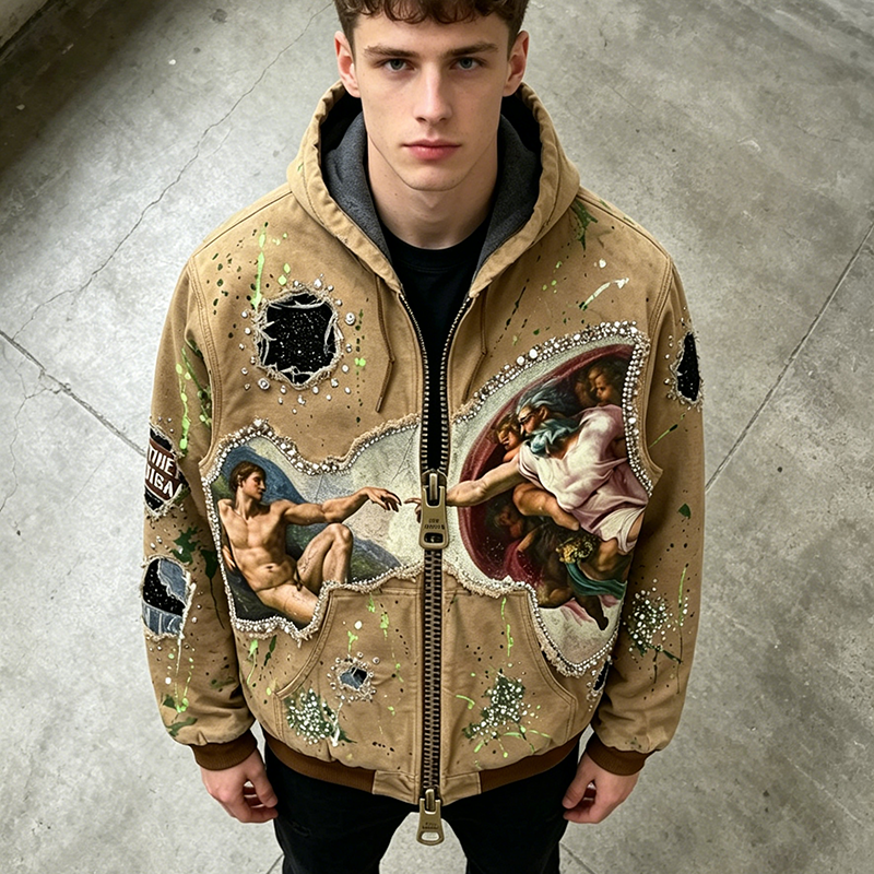Canvas Rhinestone Jacket