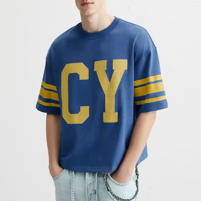 Letter Print Oversized Football Jersey T Shirt
