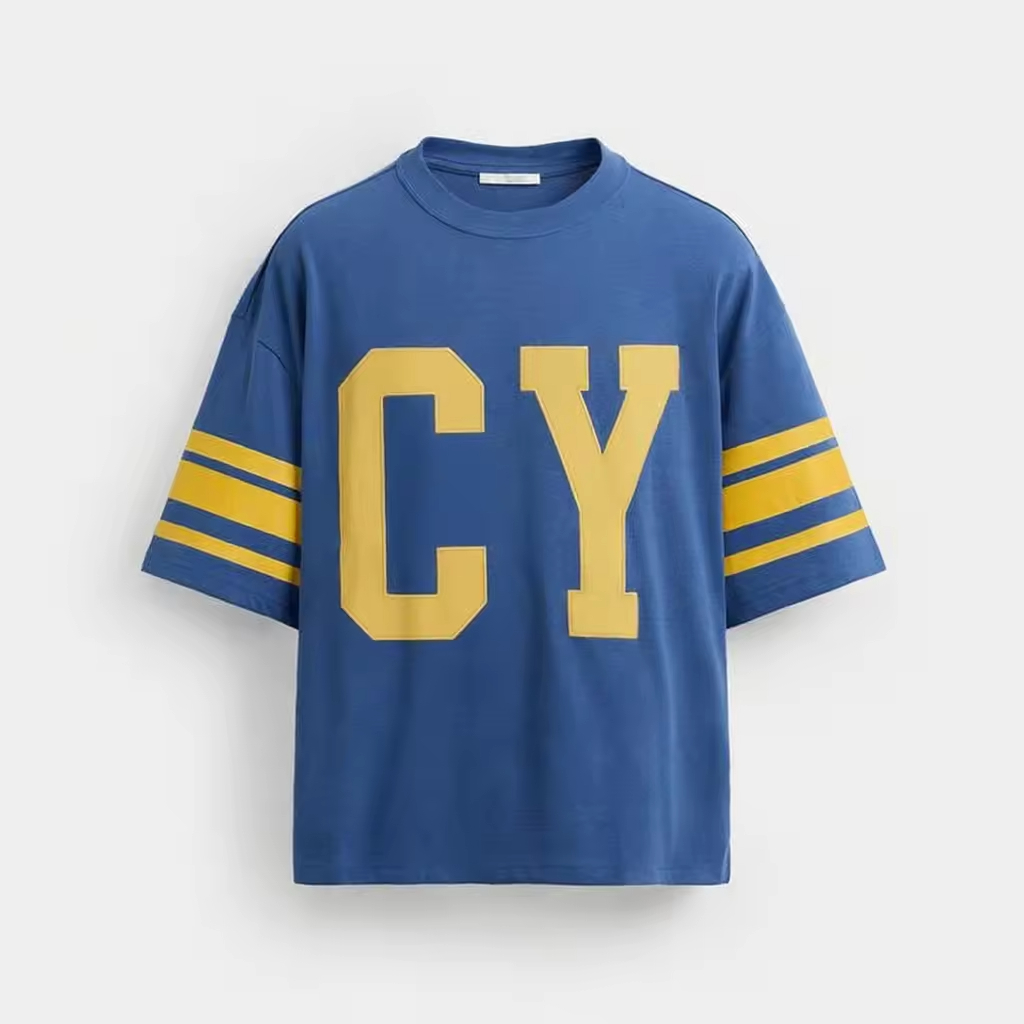 Letter Print Oversized Football Jersey T Shirt