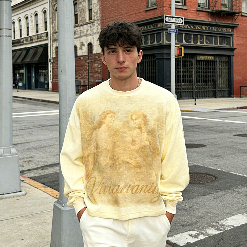 Waffle Knit Long Sleeve T-Shirts