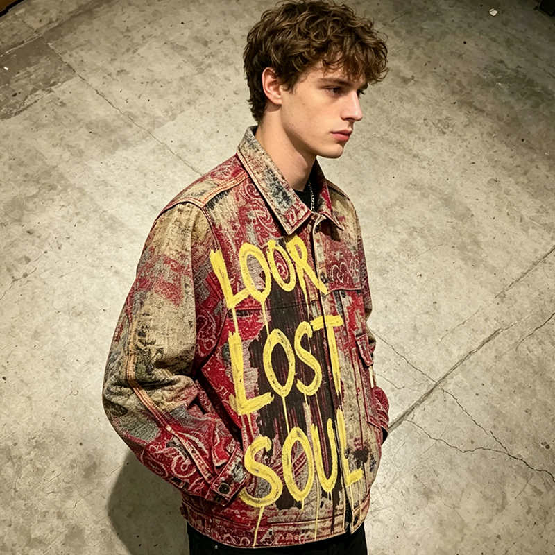 Graffiti Jacquard Denim Jacket