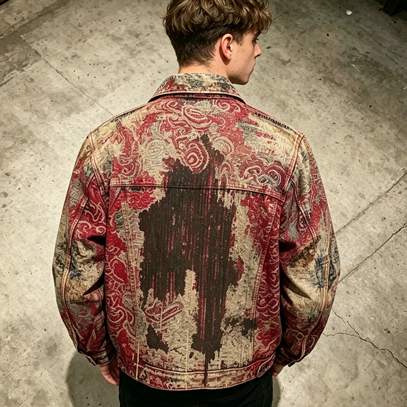 Graffiti Jacquard Denim Jacket