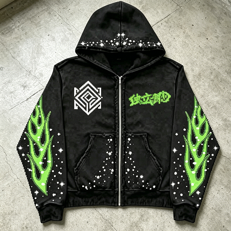 Pixel Flame Hoodie