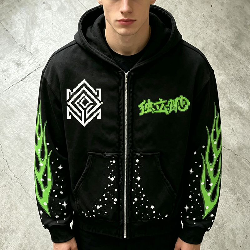 Pixel Flame Hoodie