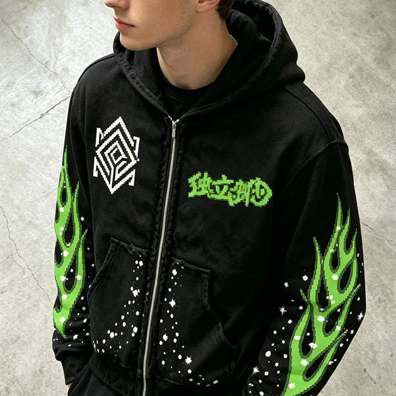 Pixel Flame Hoodie