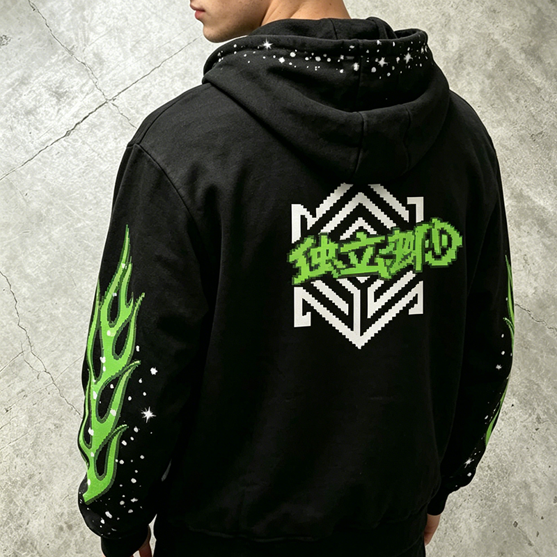 Pixel Flame Hoodie