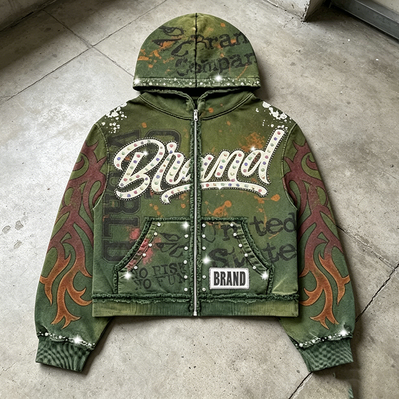 Vintage Rhinestone Hoodie