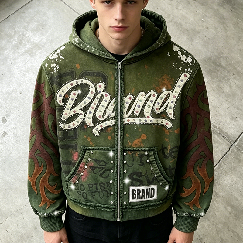 Vintage Rhinestone Hoodie