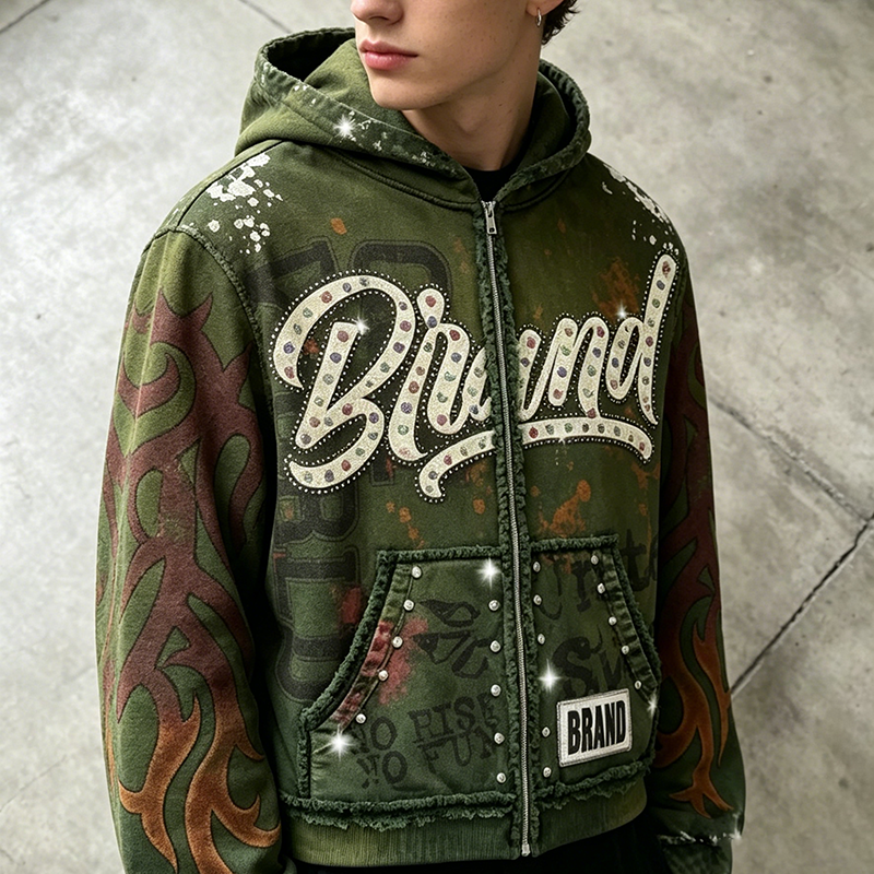 Vintage Rhinestone Hoodie