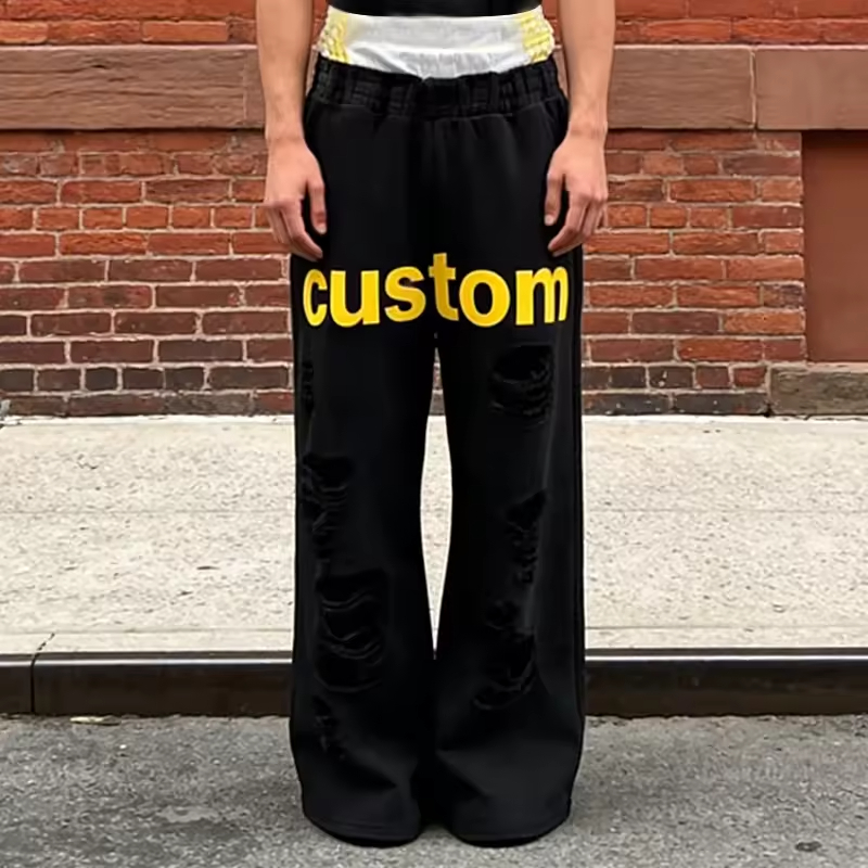 Distressed Flare Sweatpants