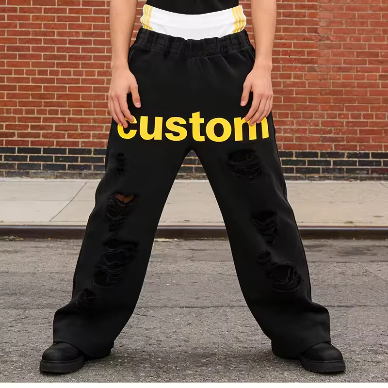Distressed Flare Sweatpants