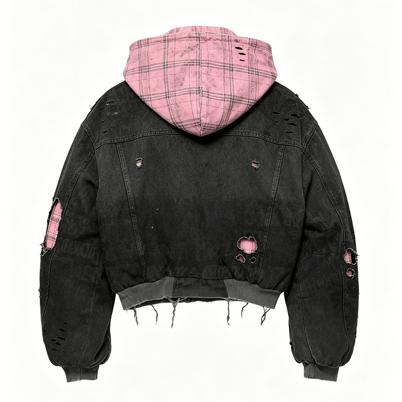 Pink Plaid Hood Edition jacket