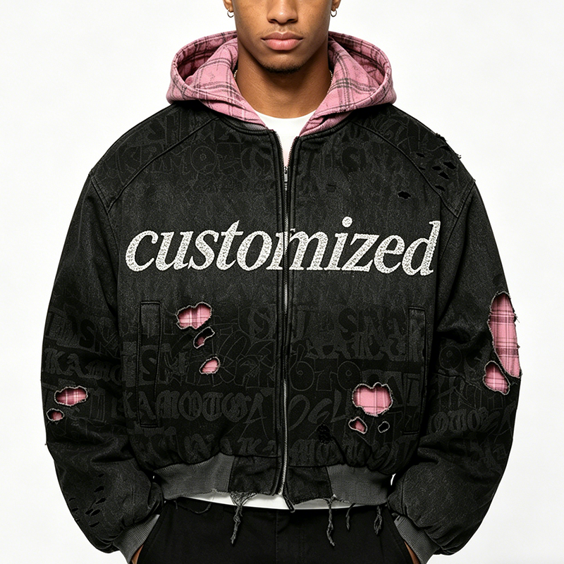 Pink Plaid Hood Edition jacket