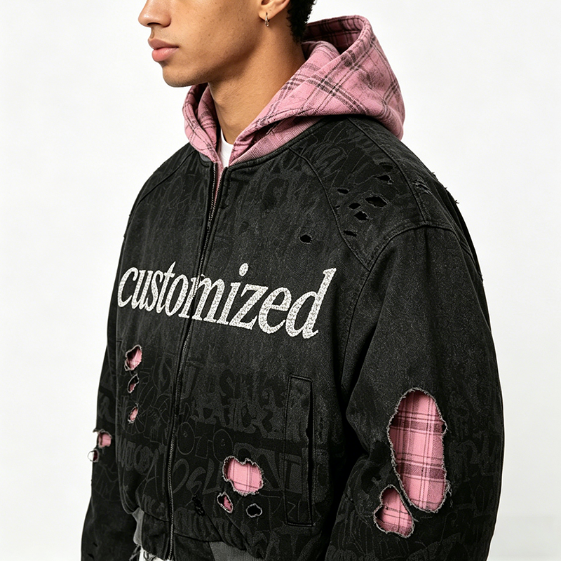 Pink Plaid Hood Edition jacket