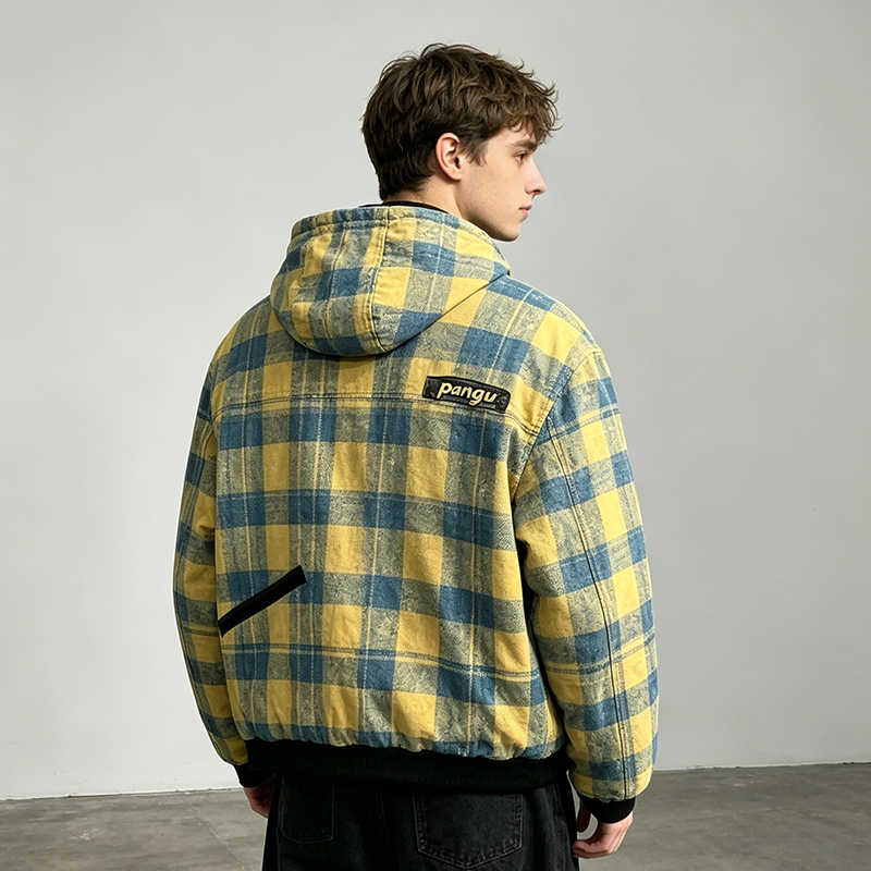 Plaid Checkered Hooded Jacket
