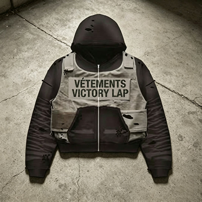 Tactical Vest Layered  Hoodie