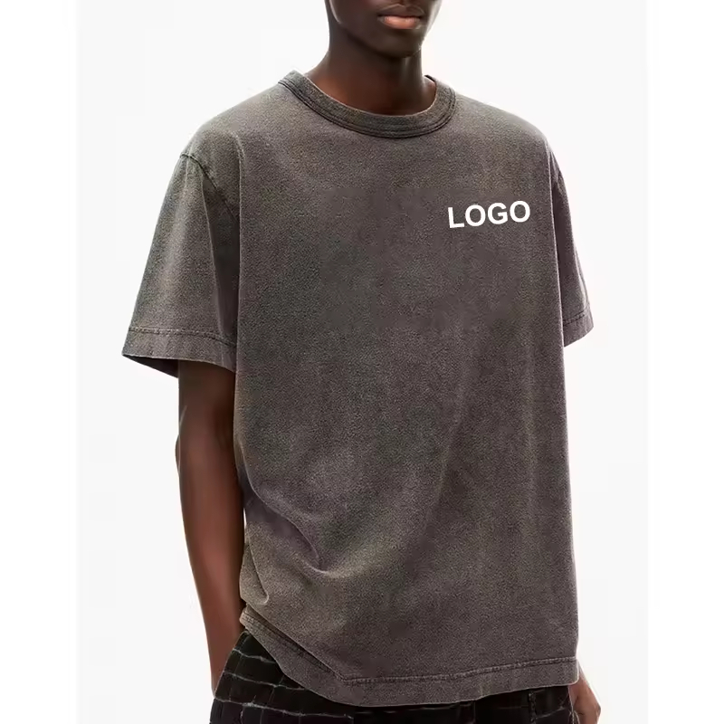 Washed Grey Relaxed Fit T Shirt Men