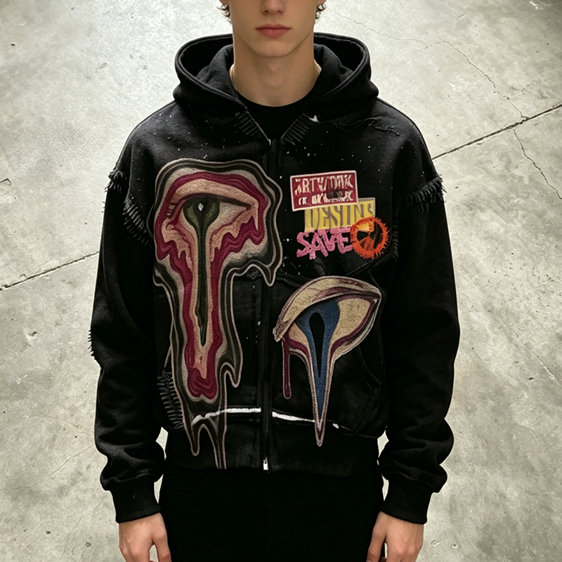Evil Eye Distressed Hoodie
