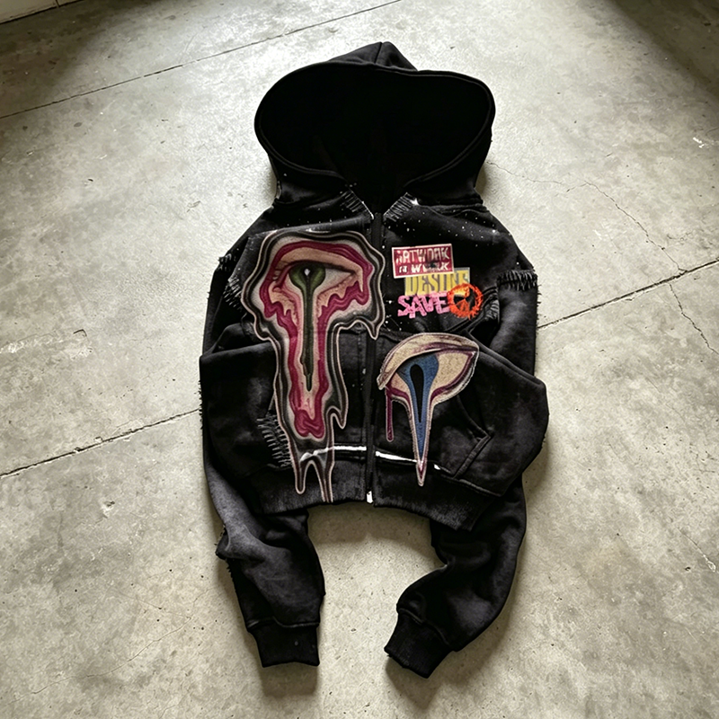 Evil Eye Distressed Hoodie