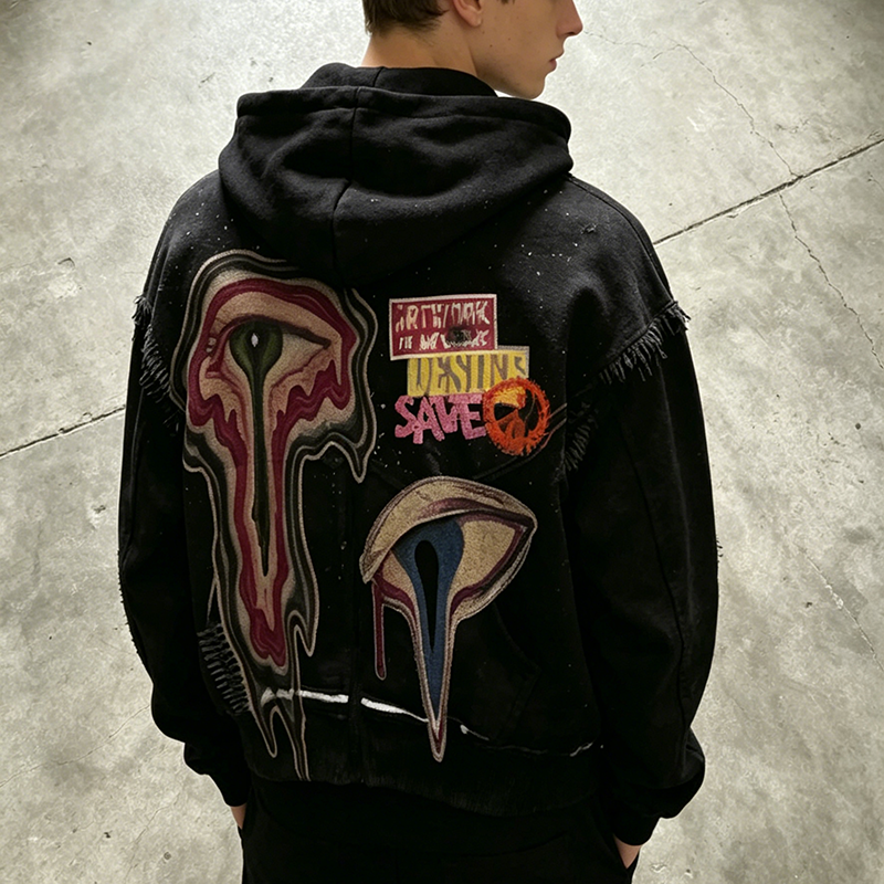Evil Eye Distressed Hoodie