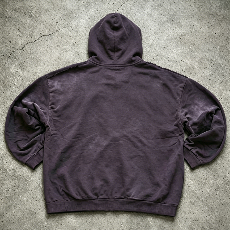 Washed Purple Zip-Up Hoodie