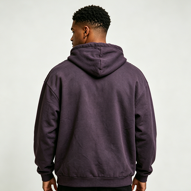 Washed Purple Zip-Up Hoodie