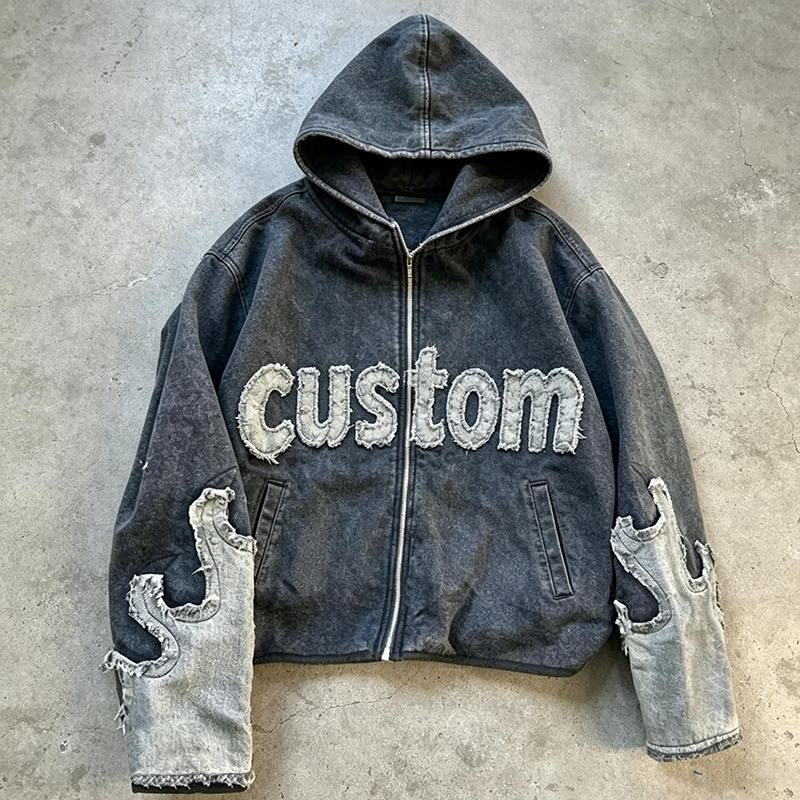 Distressed Applique Hoodie