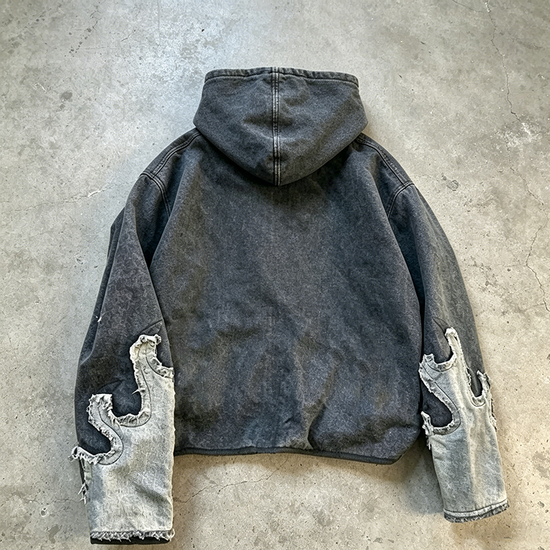 Distressed Applique Hoodie
