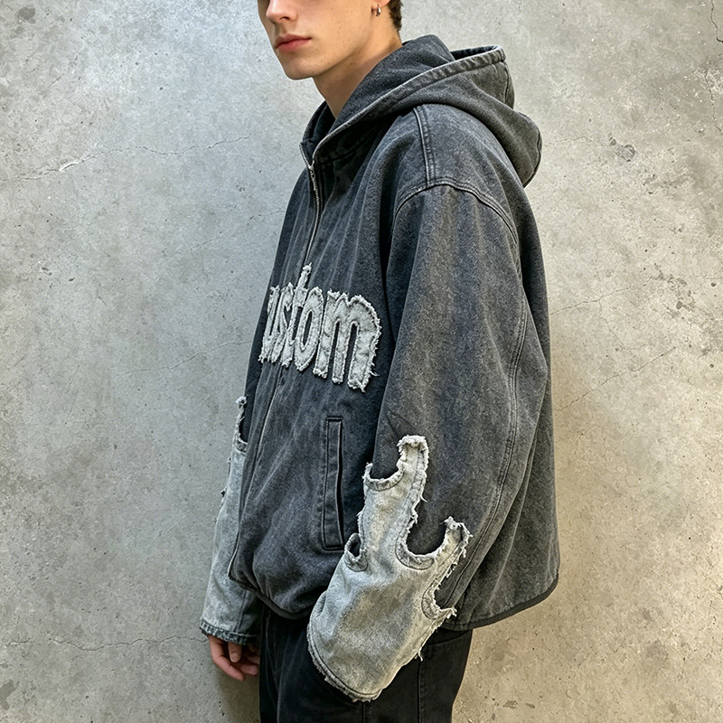 Distressed Applique Hoodie