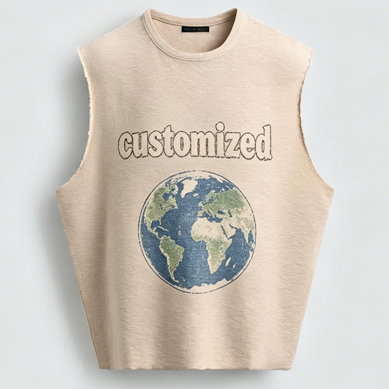 Round-neck sleeveless vest