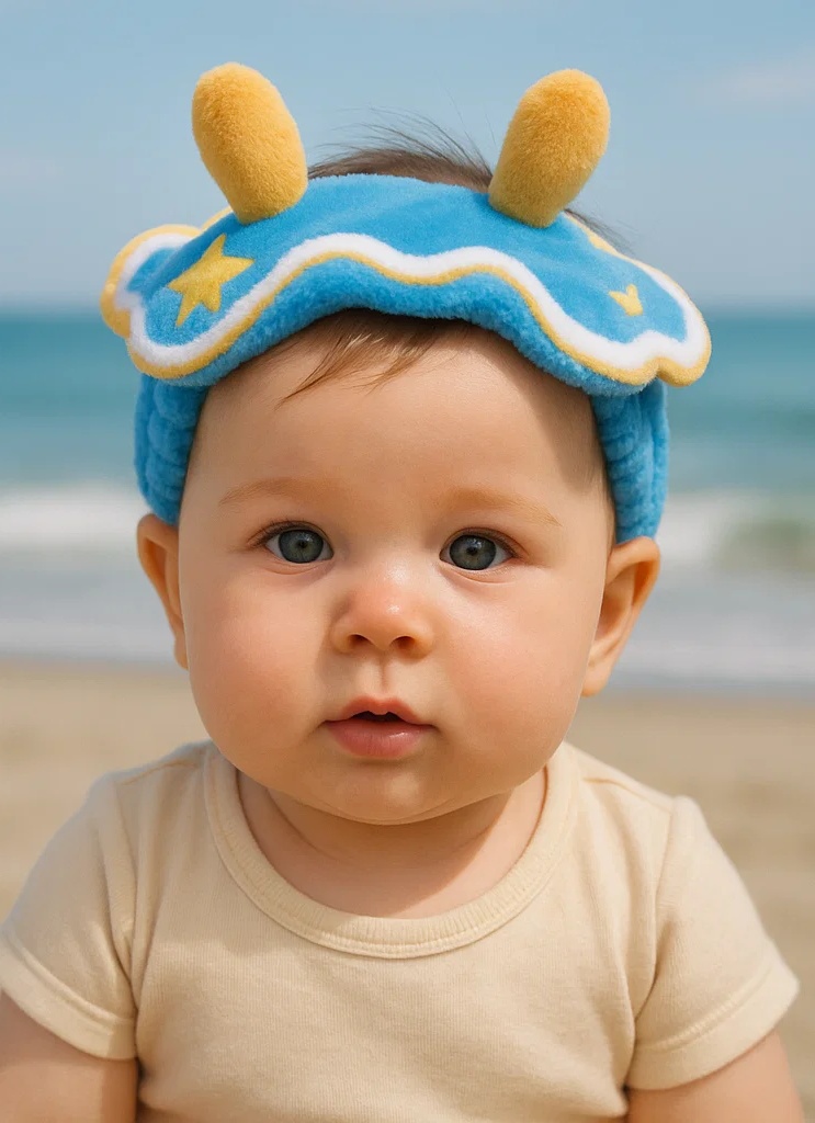 Blue Star Sea Slug Plush Baby Headband – Bold Marine Character Look