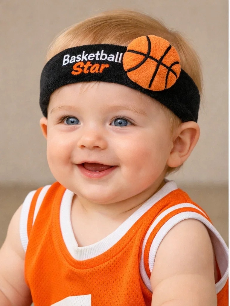 Basketball Baby Headband with Star Accent