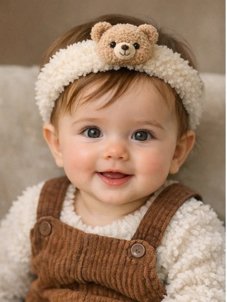 Bear Headband for Babies – Soft Plush Baby Headband