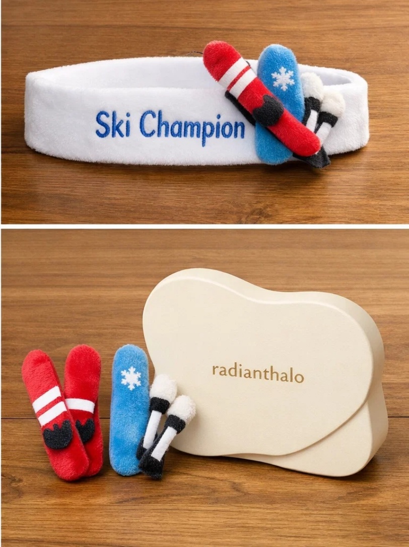 Ski Champion Baby Headband with Ski Gear Design