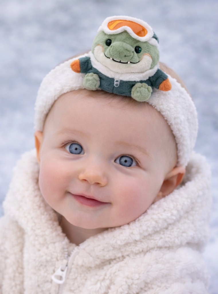Gator Baby Headband – Cute Winter Accessory with Ski Goggles for Babies